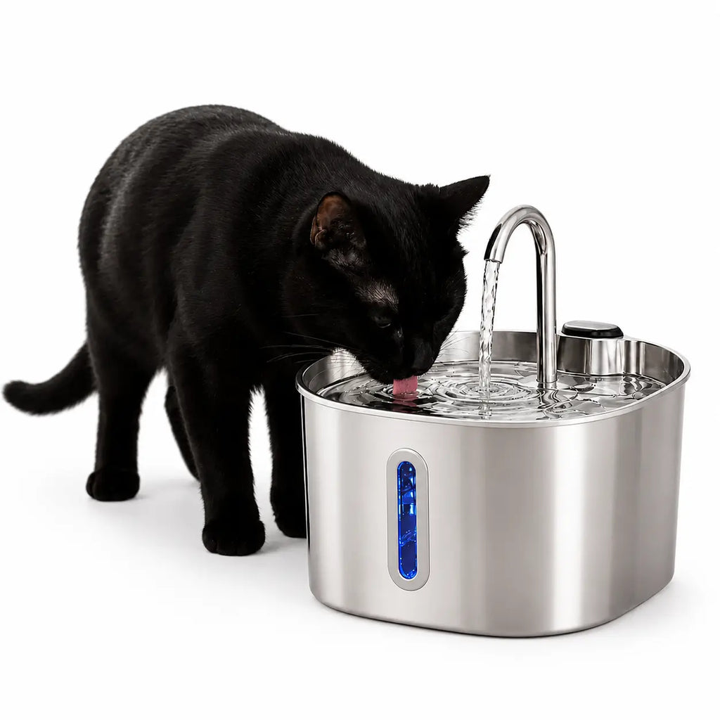 Fontaine à eau chat — Inox premium silencieuse 2.2L