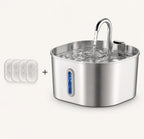 Fontaine à eau chat en inox 2.2L pack 4 filtres