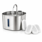 Fontaine à eau chat en inox 2.2L pack 4 filtres