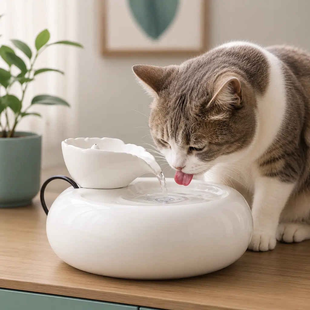 Fontaine à eau en céramique pour chat