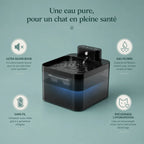Fontaine à eau automatique noir avec 3 filtres inclus