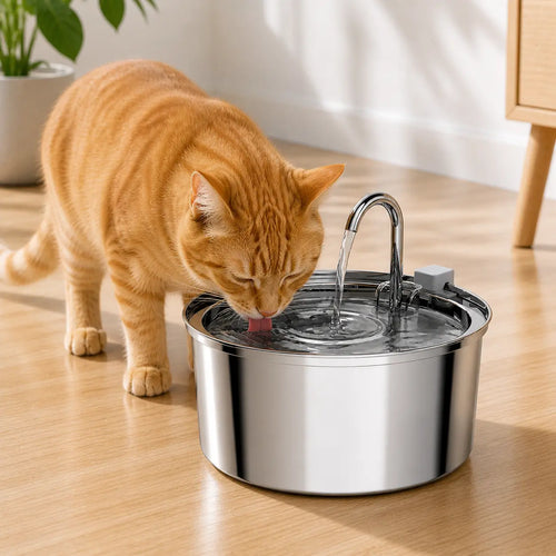 Fontaine à eau chat inox silencieuse 3L premium